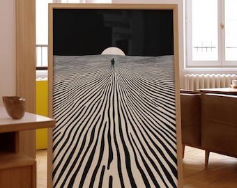 Impressão artística de ilusão de ótica: pôster psicodélico surreal
