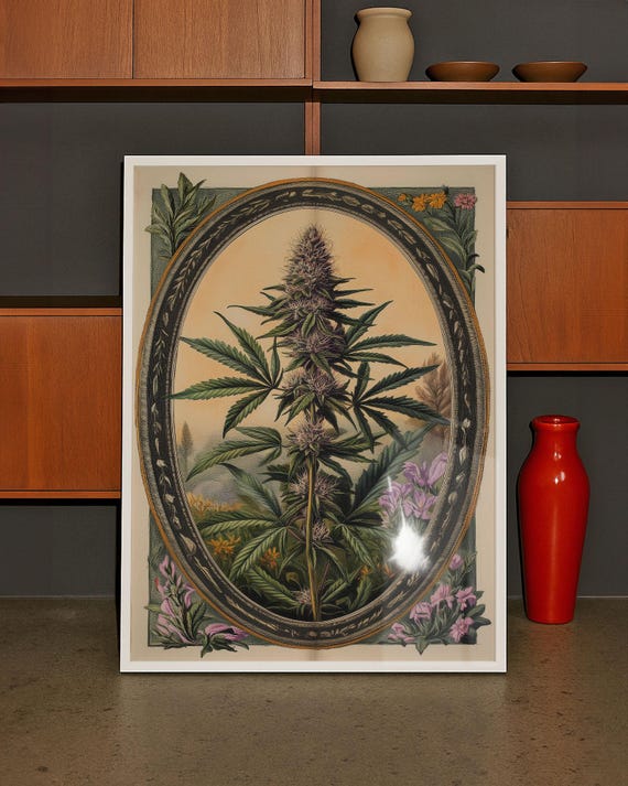 Vintage Apothecary Botanical Print – Art Nouveau Herbal Wall Art, 310gsm Luxury Paper V1