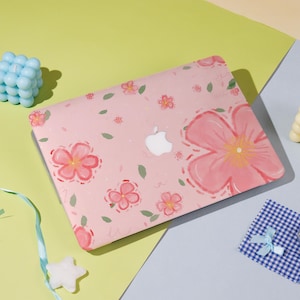 Pretty Pink Blooms MacBook Case – Fits Macbook Air 11/13/15 Macbook Pro 13/14/15/16 Macbook 12&#39; A2338, A2681, A2337 Aesthetic Laptop Cover