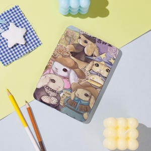 Charming Bunny Gang Personalized Kindle Case – Fits Kindle paperwhite 12th 2024 7&#39;&#39; case,Colorsoft Cover,Paperwhite Cover,Gift For Girl