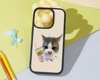 Kitty Matcha Love Protective Phone Case For iPhone 16 15 14 Plus/Pro/Pro Max, iPhone 11/12/13, iPhone XR/XS/X - Trendy Design Phone Cover