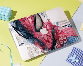 Spiderman Newspaper Art Personalized Photo MacBook Case – Fits Macbook Air 11/13/15 Macbook Pro 13/14/15/16 Macbook 12' A2338,A2681,A2337