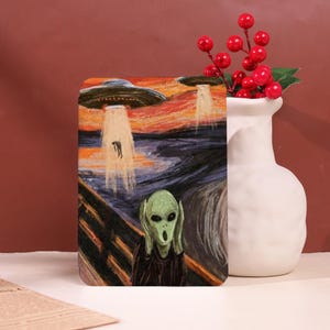 Alien Scream Parody Avtagbart Magnetiskt Kindle-Skal – Passar Paperwhite 12th 2024 7'' Skal, Colorsoft Fodral, Paperwhite Fodral, Present till Flicka