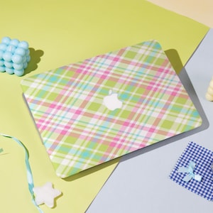 Sweet Plaid MacBook Case – Fits Macbook Air 11/13/15 Macbook Pro 13/14/15/16 Macbook 12&#39; A2338, A2681, A2337 Aesthetic Laptop Cover