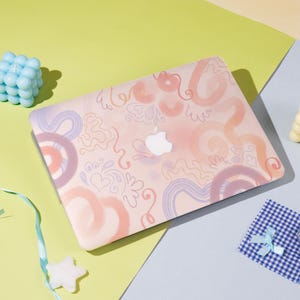 Soft Swirls Pattern MacBook Case – Fits Macbook Air 11/13/15 Macbook Pro 13/14/15/16 Macbook 12&#39; A2338, A2681, A2337 Aesthetic Laptop Cover