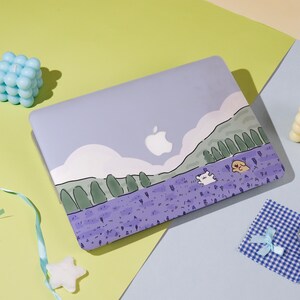 Lavender Puppy MacBook Case – Fits Macbook Air 11/13/15 Macbook Pro 13/14/15/16 Macbook 12&#39; A2338, A2681, A2337 Aesthetic Laptop Cover