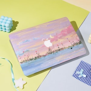 Dreamy Floral Landscape MacBook Case – Fits Macbook Air 11/13/15 Pro 13/14/15/16 Macbook 12&#39; A2338, A2681, A2337 Aesthetic Laptop Cover