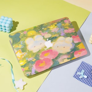 Bunny Dreamy Garden MacBook Case– Fits Macbook Air 11/13/15 Pro 13/14/15/16 Macbook 12&#39; A2338, A2681, A2337 Aesthetic Laptop Cover