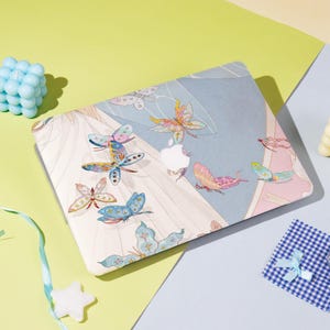 Butterfly Skirt MacBook Case– Fits Macbook Air 11/13/15 Macbook Pro 13/14/15/16 Macbook 12&#39; A2338, A2681, A2337 Aesthetic Laptop Cover
