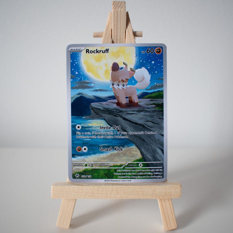 Full Rock Ruff Card Rockruff Full Art Print - Etsy