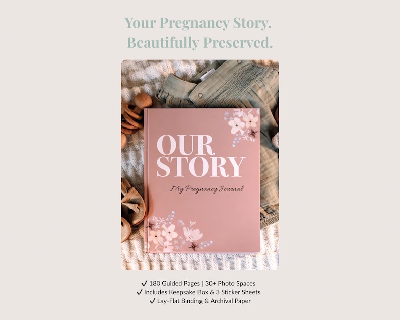 Pregnancy Journal Keepsake Book – Guided Weekly Memory Book for Expecting Moms, Baby Shower Gift image 2