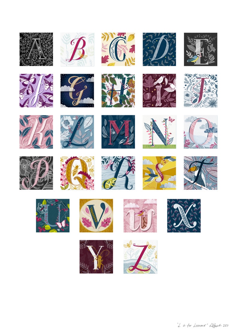 Hand-lettered Alphabet A3 Art Print image 4