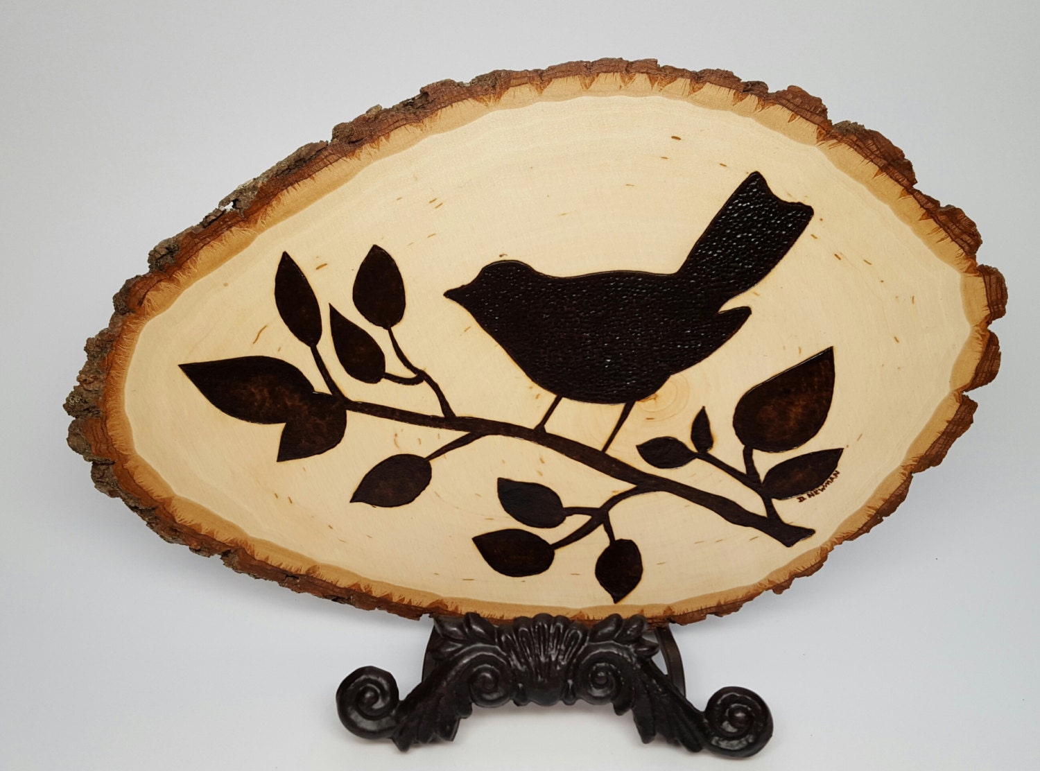 Woodburning Wood Burning Bird Plaque Silhouette Bird Lovers Etsy