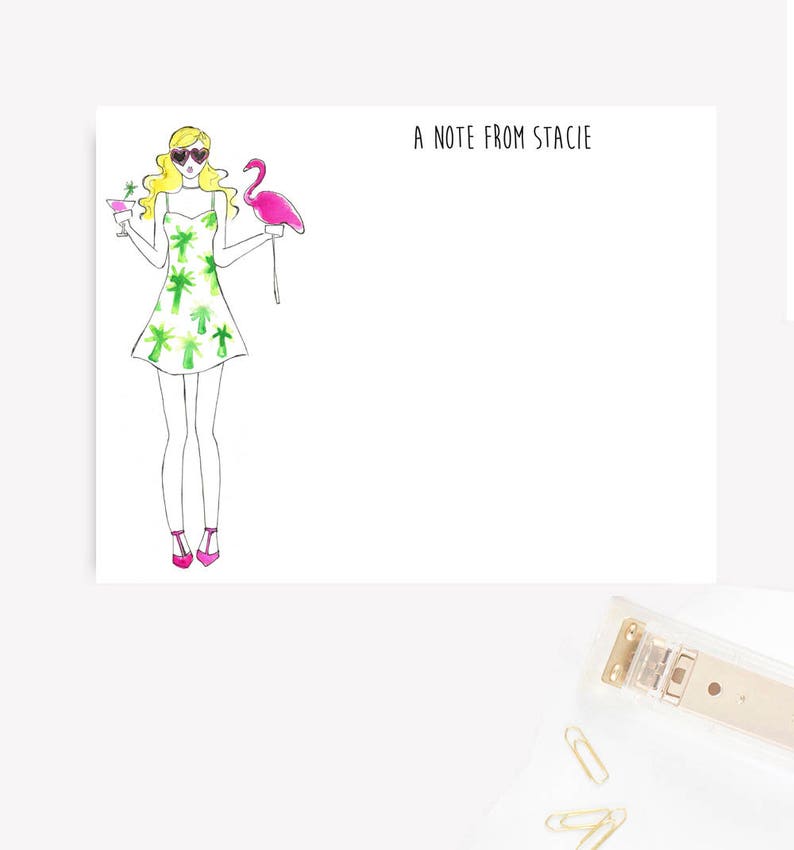 Fashion Illustration thank you cards personalized | Etsy