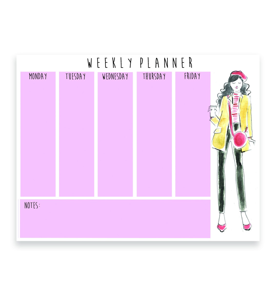 Weekly Planner Note Pad Set fashion girl weekly pad this Etsy