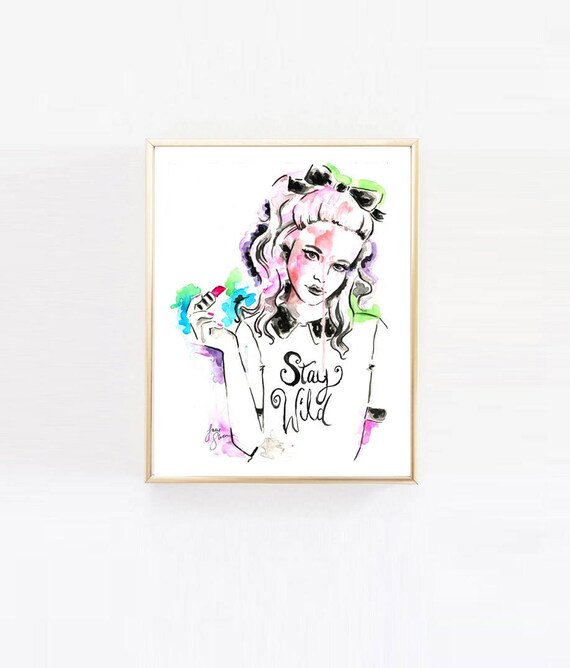 Arte De La Pared Estancia Wild Impresion De Ilustracion De Etsy