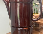 Vintage Pfaltzgraff Butterscotch Brown Coffee Pot Candle Warmer Lid