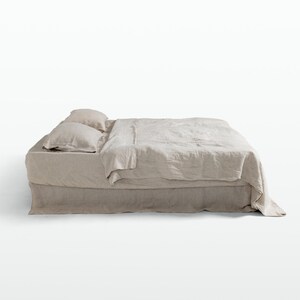 Flax Linen Duvet Cover Set 3pcs | 100% French Flax Stonewashed Softened Bedding | Luxury Minimalist Bedroom Decor