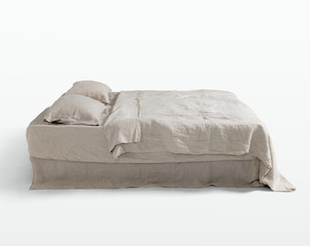 Flax Linen Duvet Cover Set: Stonewashed French Bedding, Minimalist Decor