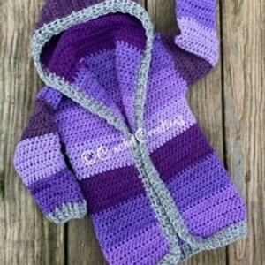 Hand Crocheted Color Block Cardigan 1/2T