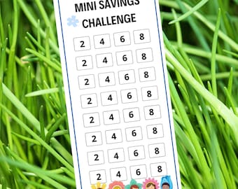 Kids Savings Challenge, Children's Savings Plan, Savings Challenges, Printable Savings Challenge, Mini Savings Goal, Instant Download