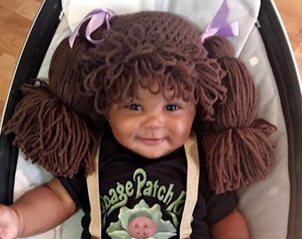 Baby Wig, Cabbage Patch Kid Wig, Cabbage patch inspired hat, Dress up hats for kids, Cabbage Patch Kids Costume accessory