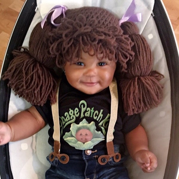 Baby Wig, Cabbage Patch Kid Wig, Cabbage patch inspired hat, Dress up hats for kids, Cabbage Patch Kids Costume accessory