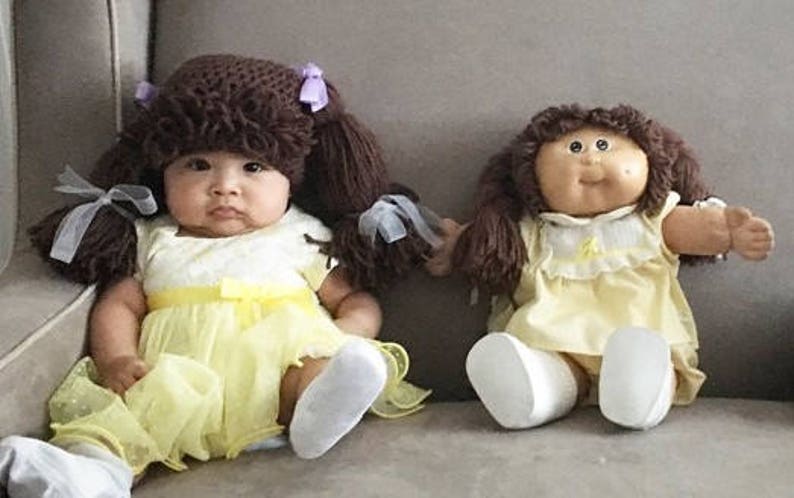 Cabbage Patch Kids Hat, Cabbage Patch Hats, Cabbage Patch Wigs, Halloween Accessory, Dress Up Hats For Kids, Baby Wigs, Pigtail Hats image 9