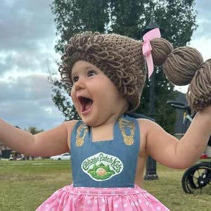 Cabbage Patch Kids Hat, Cabbage Patch Hats, Cabbage Patch Wigs, Halloween Accessory, Dress Up Hats For Kids, Baby Wigs, Pigtail Hats