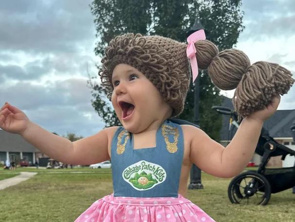 Cabbage Patch Kid Crochet Hat Wig Dark Blonde Pigtails Infant Cabbage Patch Kid Crochet Hat Wig Dark Blonde Pigtails Infant