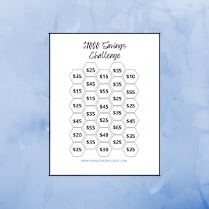 Savings Challenge, Save 1,000 In 30 Days, 1,000 Savings Tracker, Money Saving Challenge, Printable, Money Saver Instant Download