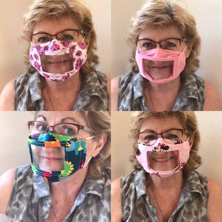 Lip Reading Face Mask Clear Face Mask Window Face Mask ASL Etsy