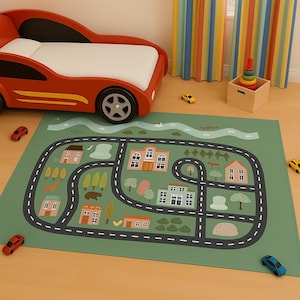 Cozy Play Blanket, Country Roads Playmat for Kids, Soft Play Mat Throw, Children’s Activity Throw Blanket, Fun and Functional, 50x60 Inches