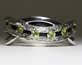 Peridot Eternity Ring - A River of Peridot - Sterling Silver