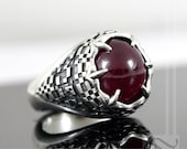Ruby Reality Stone in Sterling Silver - Avengers Infinity Stone Series Signet Ring