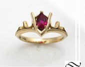 Goron's Ruby - Legend of Zelda Geeky Engagement Ring - 14k yellow or white gold
