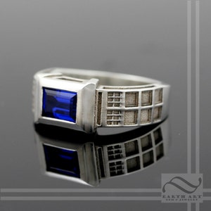 TARDIS Ring Solid Sterling Silver - Wedding band or Engagement Ring