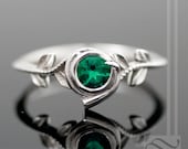 Kokiri Emerald Ring - Legend of Zelda - Geeky Engagement Ring - Sterling Silver