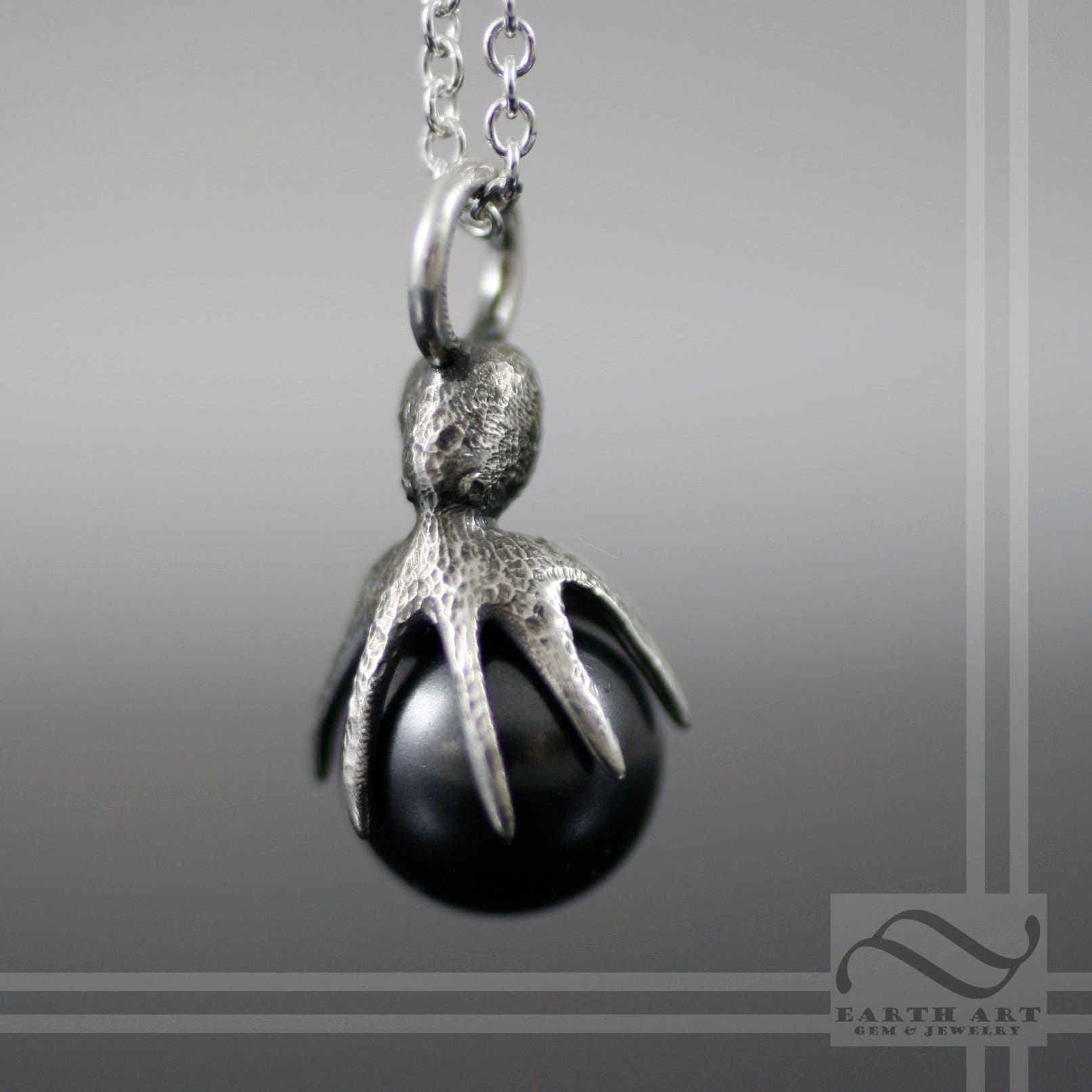 Black Pearl Octopus Pendant - Sterling Silver - Etsy
