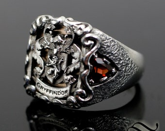 Aanpasbare Deluxe House Signet Ring - The Lion - Sterling Zilver en Oud Brons