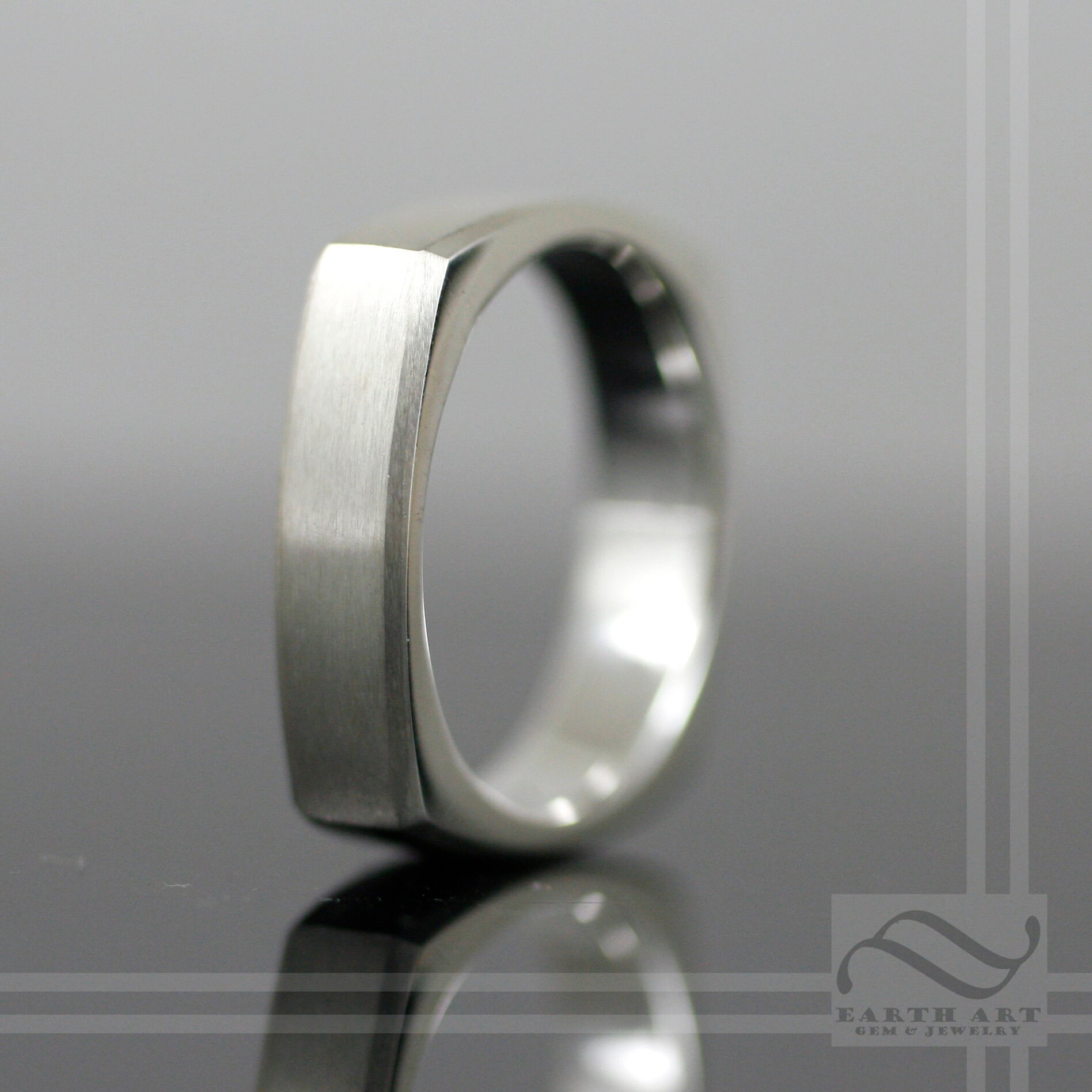Handmade Sterling Silver Squircle Ring - Mens Wedding Band - Etsy