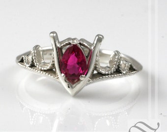 Goron's Ruby - Legend of Zelda - Geeky Engagement Ring - Sterling Silver