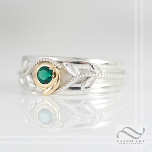 14k Kokiri Smaragd Ring - Legend of Zelda - Geeky Herren Ehering oder Verlobungsring