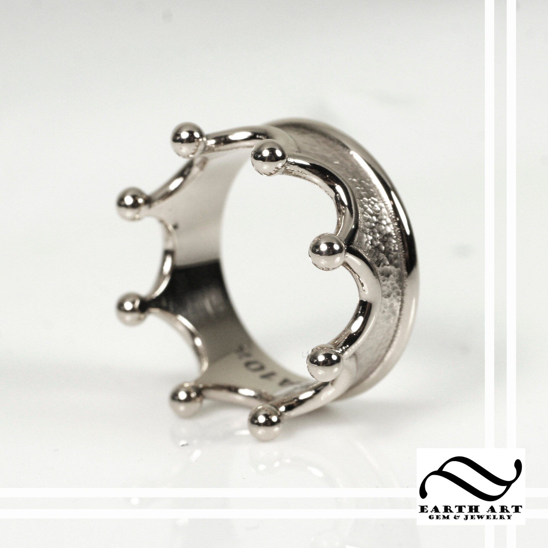 Mens Crown Ring Choose Your Metal Royal Wedding Ring Etsy