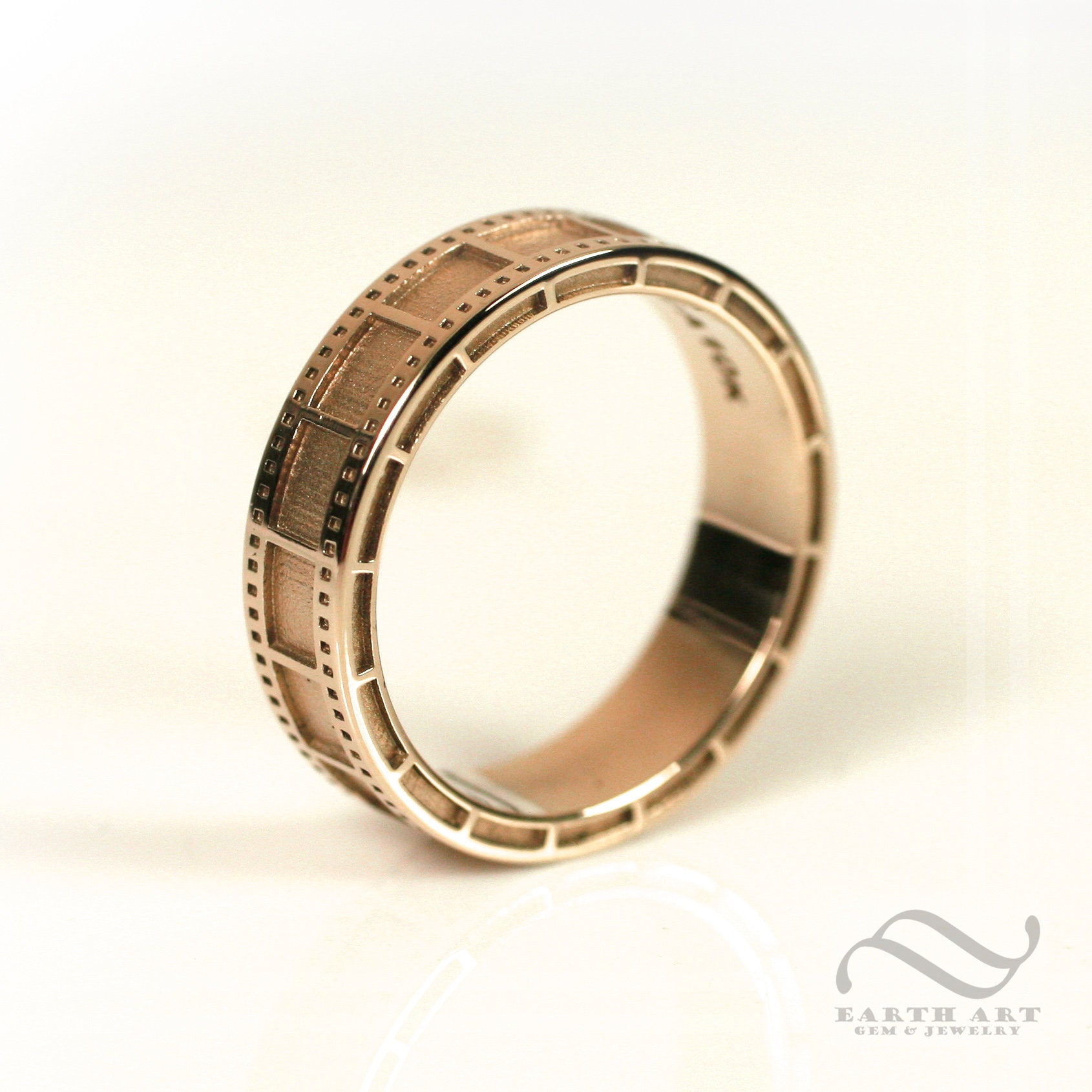 14k Gold Film Strip Ring 35mm Film Band for Man or Woman Wedding