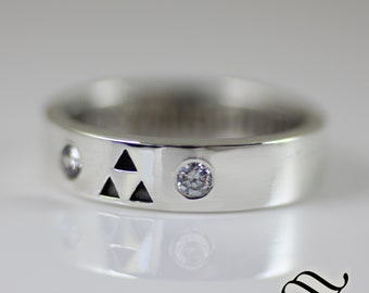 5mm wide Diamond Triforce Wedding Band