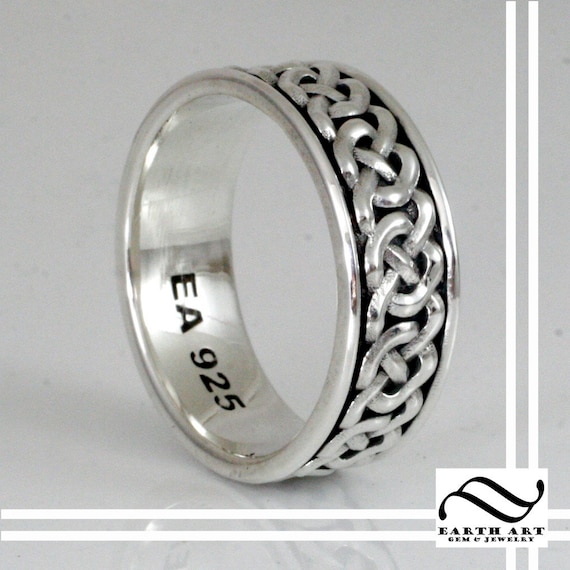 Anello in argento Sterling 925 con nodo celtico