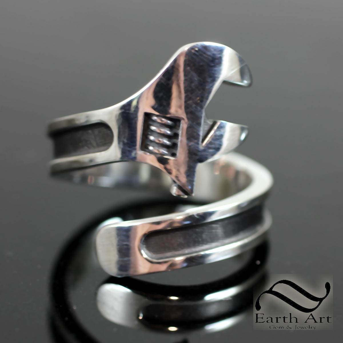 Adjustable Wrench Ring - Sterling Silver - Crescent Wrench Ring - Etsy