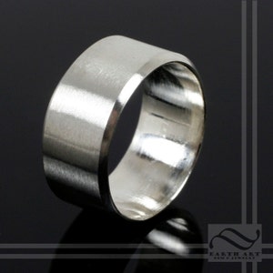 10mm Wide Brushed Sterling Band flat finish - comfort fit