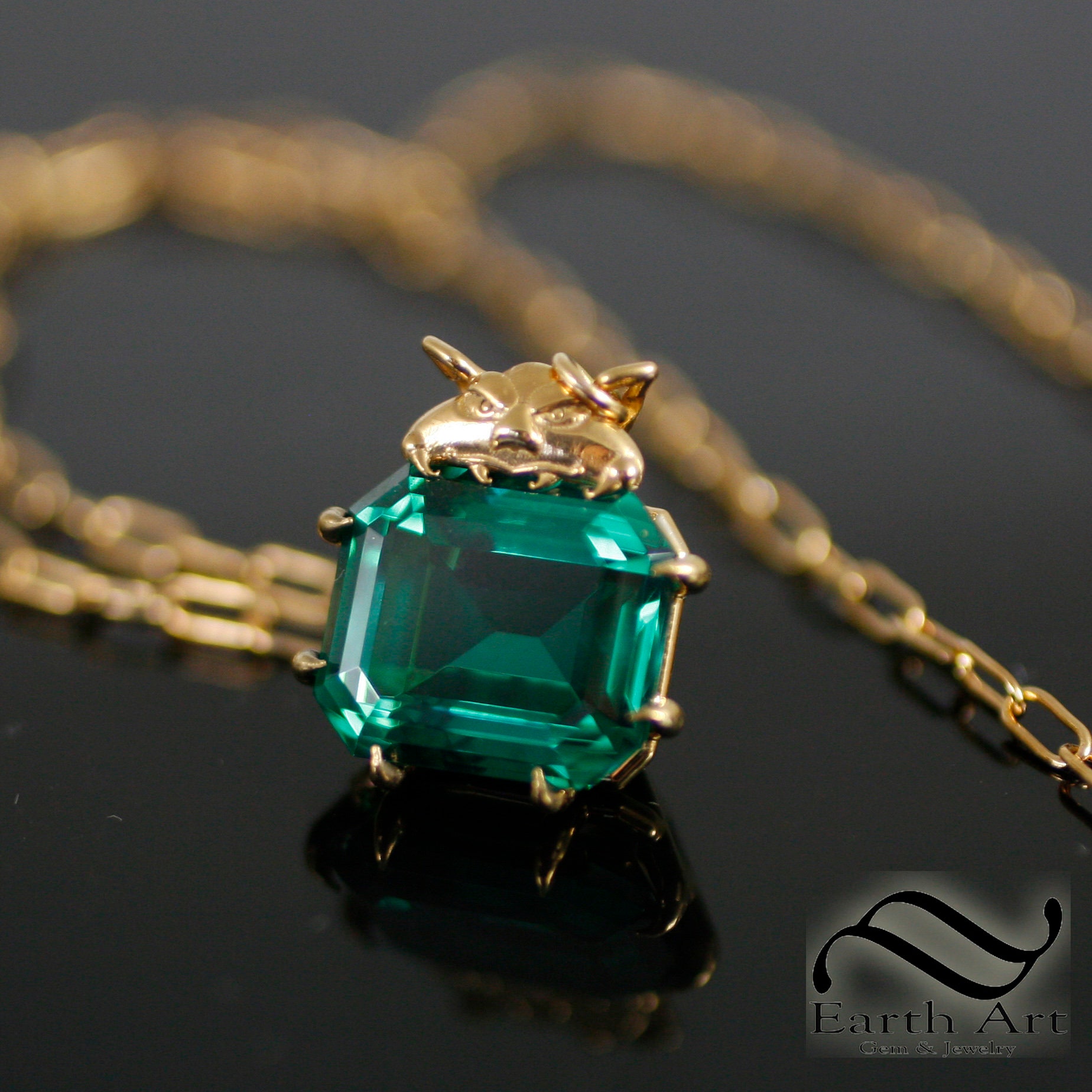 Mox Emerald Pendant - With Different Metal Options -MTG Inspired